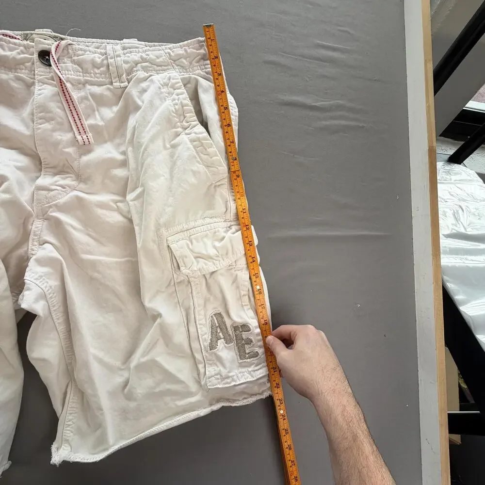 American Eagle Outfitters Cargo Shorts Mens 38 Beige 11 Inseam Longer Length